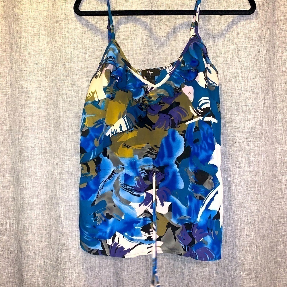 Women's Aqua Bloomingdale's Blue Floral size Medium Cami Tank